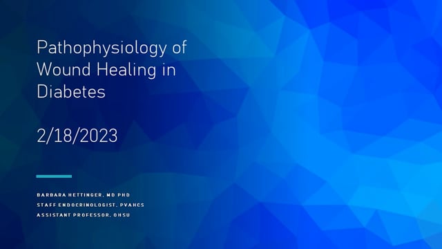 Pathophysiology of Diabetes and Wound Healing - Barb Hettinger, MD