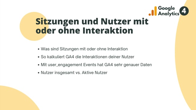 Sitzungen und Nutzer mit oder ohne Interaktion