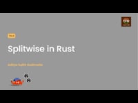 Splitwise in Rust