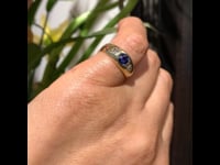 Anello Gypsy con diamanti e zaffiri 14k 14330-8310