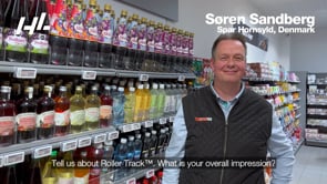 Prévia do vídeo Always front faced shelfs with Roller Track™ at Spar Hornsyld, Denmark