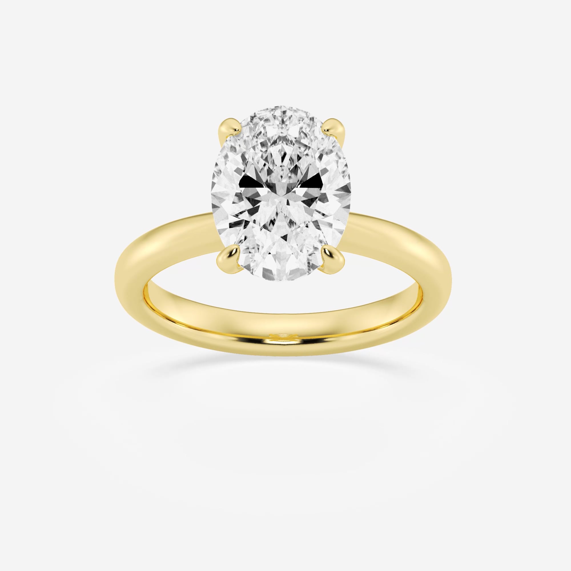 3 ctw Oval Lab Grown Diamond Petite Solitaire Engagement Ring ...