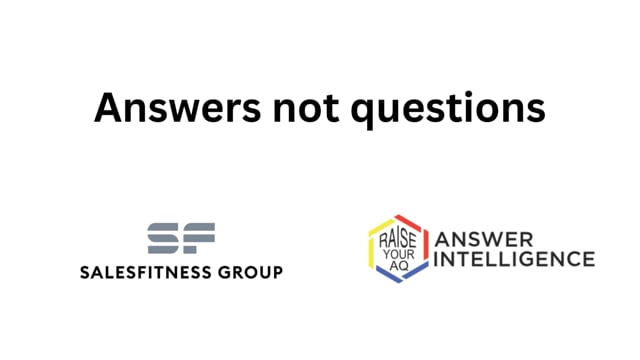 Thumbnail for '4. Answers not questions' video