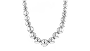Italian 6-14mm Sterling Silver Graduated Bead Necklace