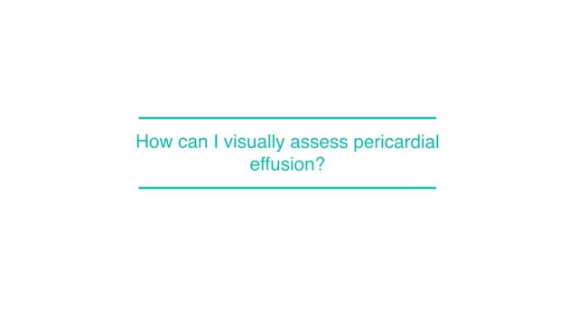 How can I visually assess pericardial effusion?