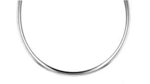 Italian 6mm Sterling Silver Omega Necklace