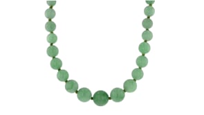 6-13mm Jade Bead Graduated Necklace with 14kt Yellow Gold