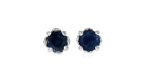 1.10 ct. t.w. Round Sapphire Stud Earrings in Sterling Silver