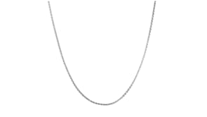1mm 14kt White Gold Adjustable Popcorn-Chain Necklace