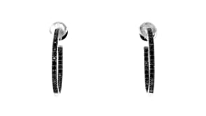 1.20 ct. t.w. Black Spinel Inside-Outside Hoop Earrings in Sterling Silver