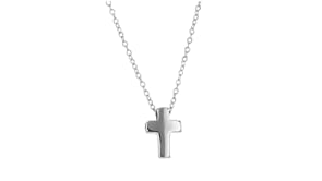 Sterling Silver Polished Cross Pendant Necklace