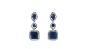 11.30 ct. t.w. Sapphire Drop Earrings in Sterling Silver