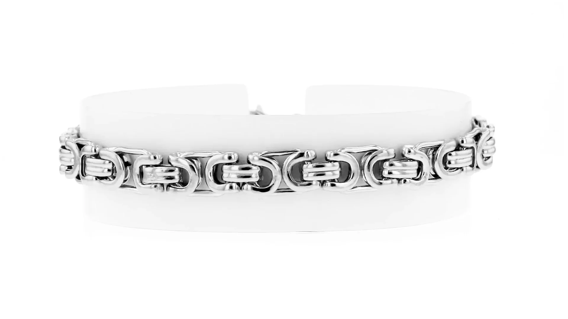 Men's Sterling Silver Byzantine Box Link Bracelet. 8.5&quot
