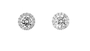 3.60 ct. t.w. CZ Halo Stud Earrings in Sterling Silver