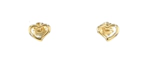 18kt Yellow Gold Open-Space Heart Stud Earrings