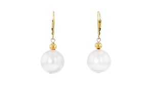13-14mm Cultured Pearl Drop Earrings in 14kt Yellow Gold