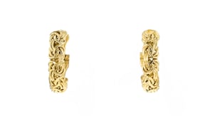 18kt Gold Over Sterling Byzantine Hoop Earrings