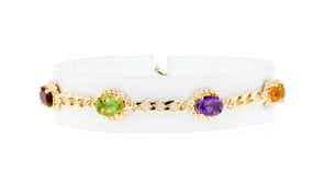 5.00 ct. t.w. Multi-Stone Link Bracelet in 18kt Gold Over Sterling Silver