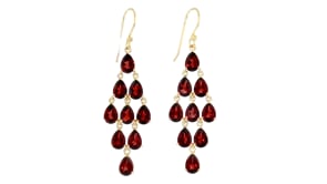 16.00 ct. t.w. Garnet Chandelier Earrings in 18kt Gold Over Sterling