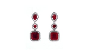 10.70 ct. t.w. Ruby Drop Earrings in Sterling Silver