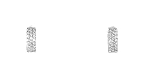 70 ct. t.w. CZ Three-Row Huggie Hoop Earrings in Sterling Silver