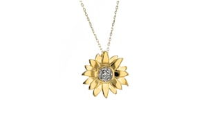 15 ct. t.w. Diamond Sunflower Pendant Necklace in 18kt Gold Over Sterling