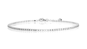 2.70 ct. t.w. CZ Tennis Anklet in Sterling Silver