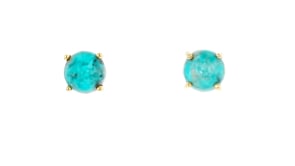 Turquoise Stud Earrings in 18kt Gold Over Sterling
