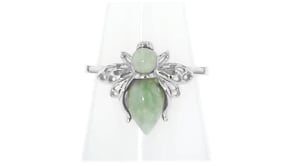 Jade Bumblebee Ring in Sterling Silver