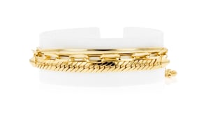 18kt Gold Over Sterling Jewelry Set Three Bolo Bracelets