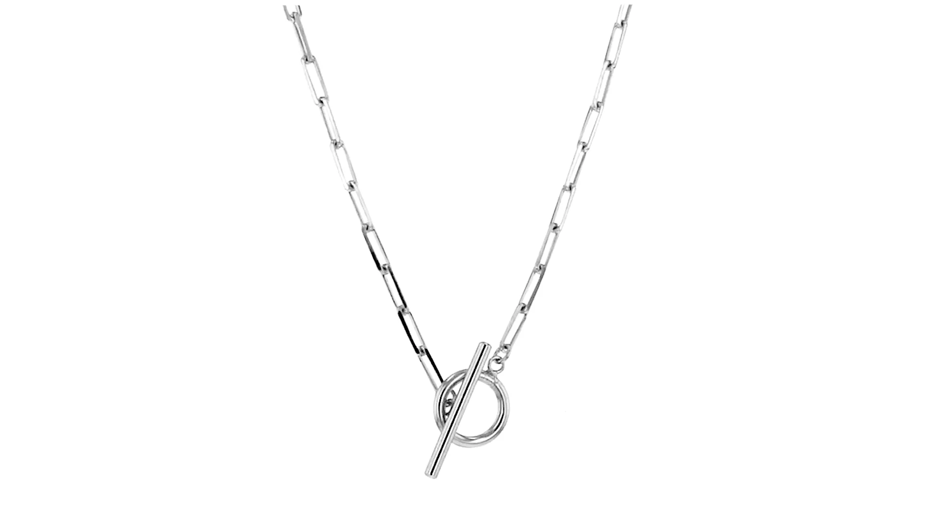 2.5mm Sterling Silver Paper Clip Link Toggle Necklace | Ross Simons