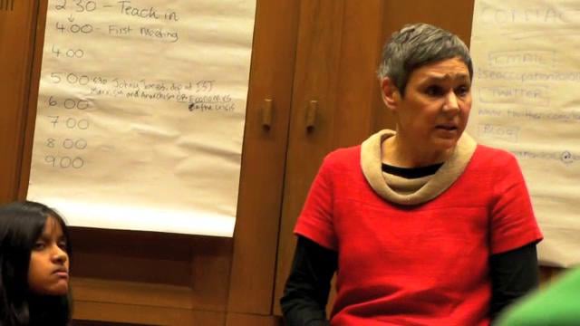 Clare Hemmings at LSE student occupation. December 2010