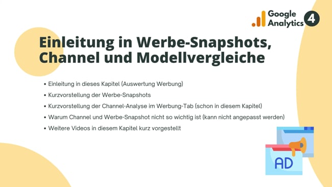 Einleitung in Werbe-Snapchots, Channel und Modellvergleiche