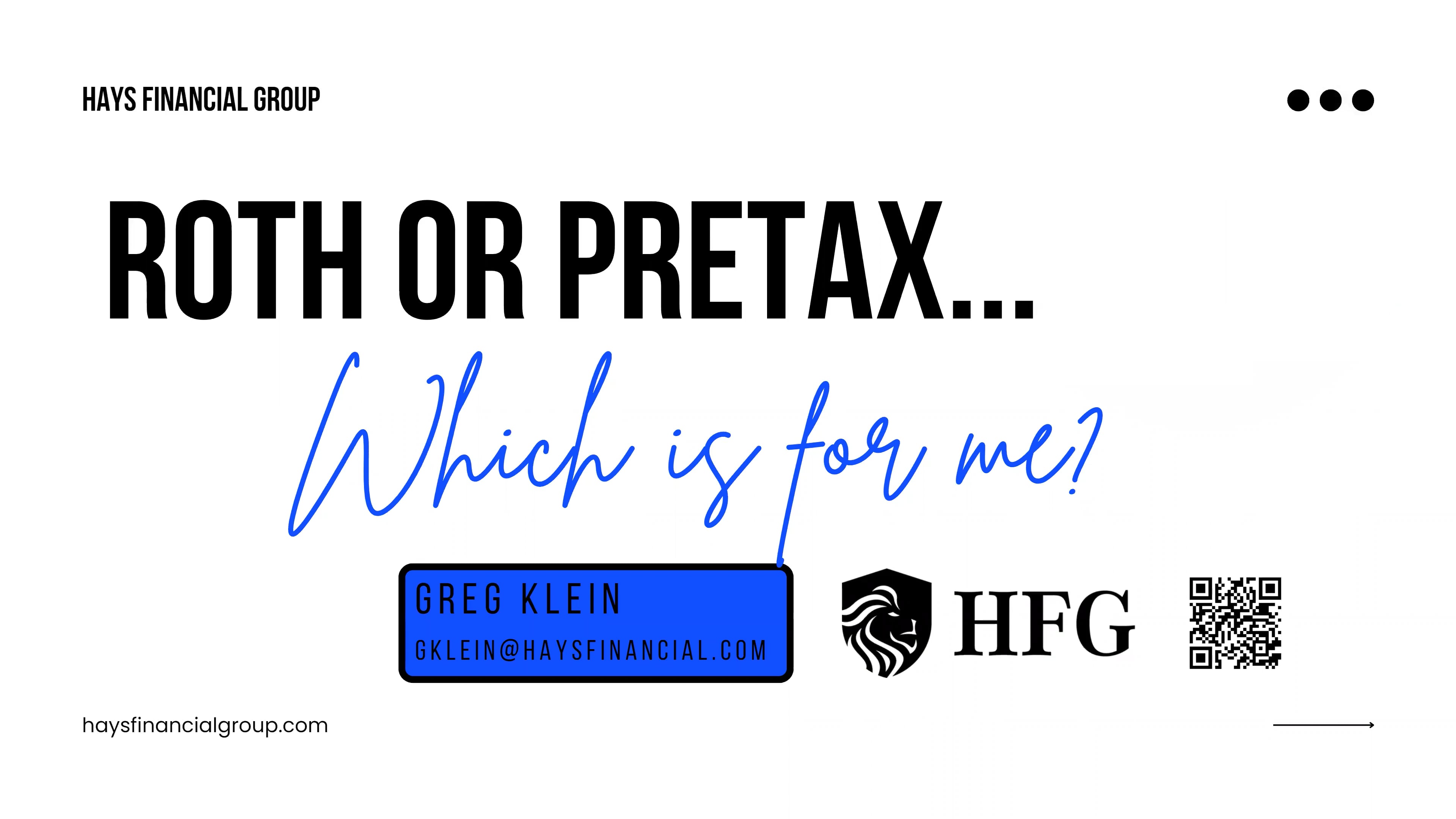 Roth & Pretax Savings, Which Is For Me? On Vimeo