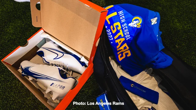 COMMUNITY PHOTOS: Rams & Nike host girls flag football clinics across LA  for Women's History Month