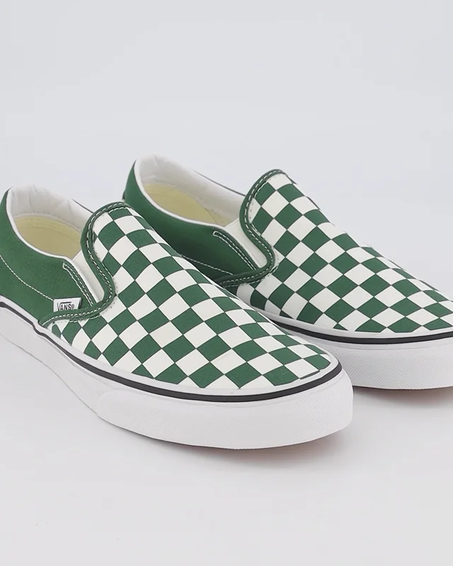 Gray checkerboard slip hot sale on vans