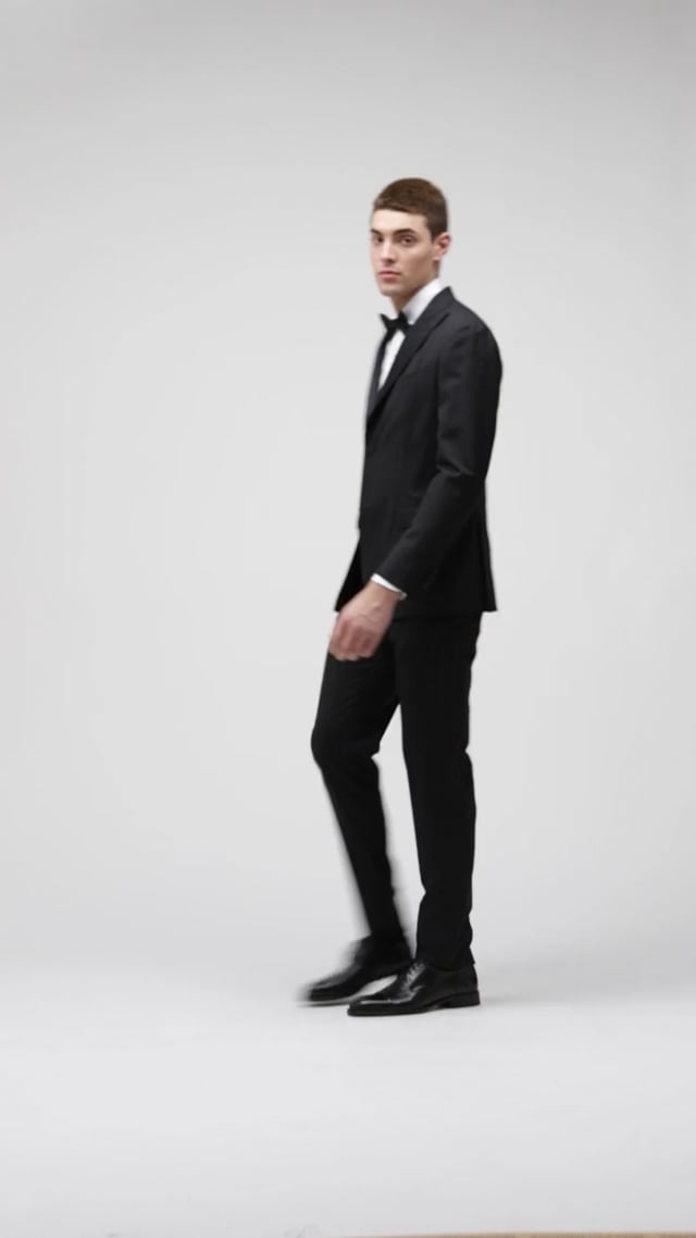 Black Brescia Tuxedo Pants