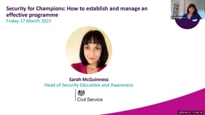 Friday 17 March 2023 - Security for Champions: How to establish and manage an effective programme