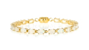 Ethiopian Opal Tennis Bracelet in 14kt Gold Over Sterling