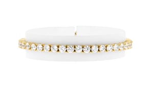 10.00 ct. t.w. CZ Tennis Bracelet in 14kt Gold Over Sterling