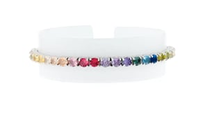 5.52 ct. t.w. Multicolored CZ Bolo Bracelet in Sterling Silver