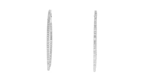 2.00 ct. t.w. Diamond Inside-Outside Hoop Earrings in Sterling Silver. 1 78
