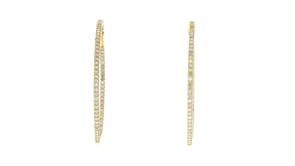 2.00 ct. t.w. Diamond Inside-Outside Hoop Earrings in 18kt Gold Over Sterling. 1 78