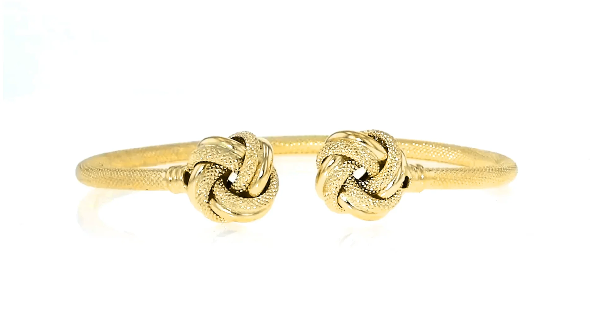Boutons De Manchette Love Knot En Or Jaune 14 Carats - Ø 14 Mm, 7 Grammes - Occasion Excellent état