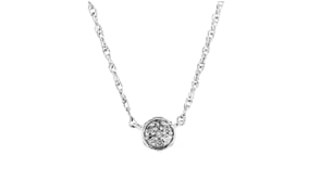 Diamond-Accented Circle Cluster Necklace in Sterling Silver