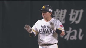 【3回裏】チャンスを演出!! ホークス・谷川原健太 3ベースヒットを放つ!!  2023年3月18日 福岡ソフトバンクホークス 対 横浜DeNAベイスターズ