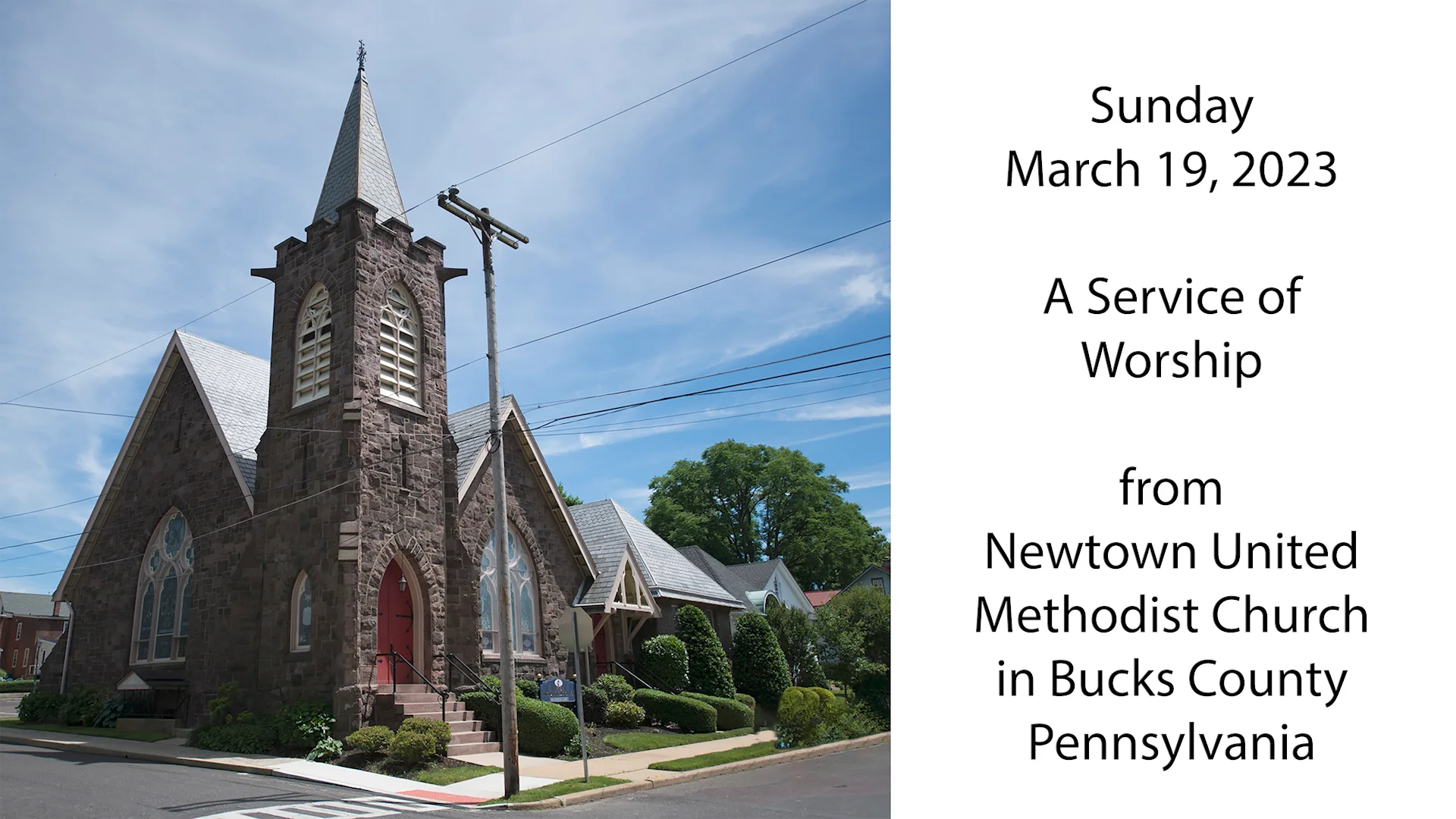 Newtown United Methodist Church (PA) Sunday Service March 19 2023 on Vimeo