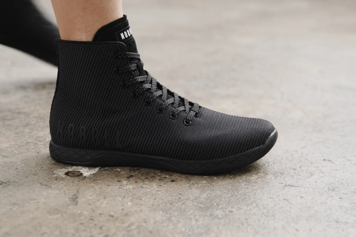 High-Top Black Reflective Woven Trainer (Men's) on Vimeo