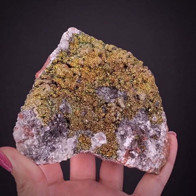 Pyrite on Calcite - SM23-49 - Tongshankou Mine - China Mineral