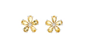 2.00 ct. t.w. Citrine Flower Earrings in Sterling Silver